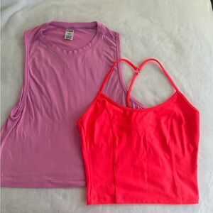 Victoria's Secret Pink and Orange gym Tops
